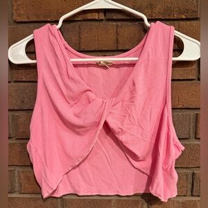 2 POL Pink Twist Front Crop Top and Teal crop tank Large L New in package